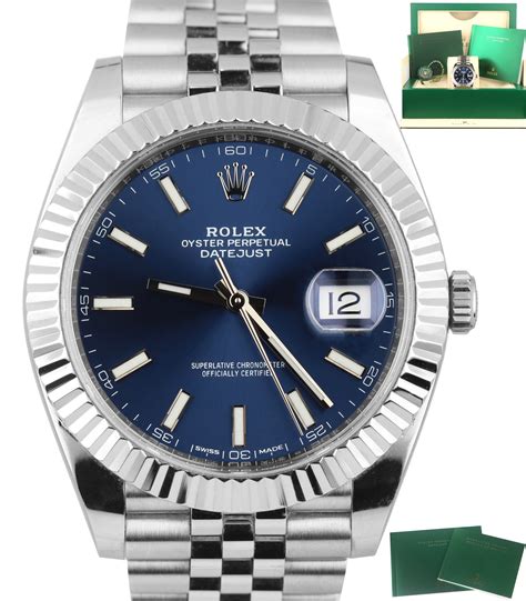 rolex datejust 41 blue price.